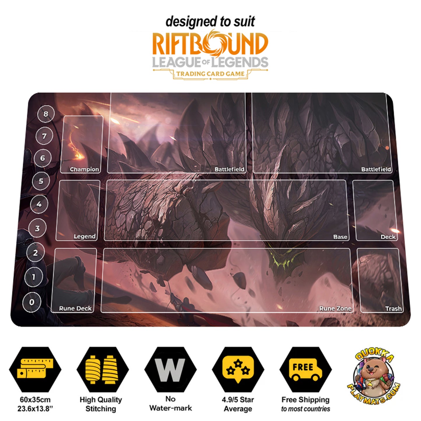 Malphite Design - Riftbound Quokka TCG Playmat