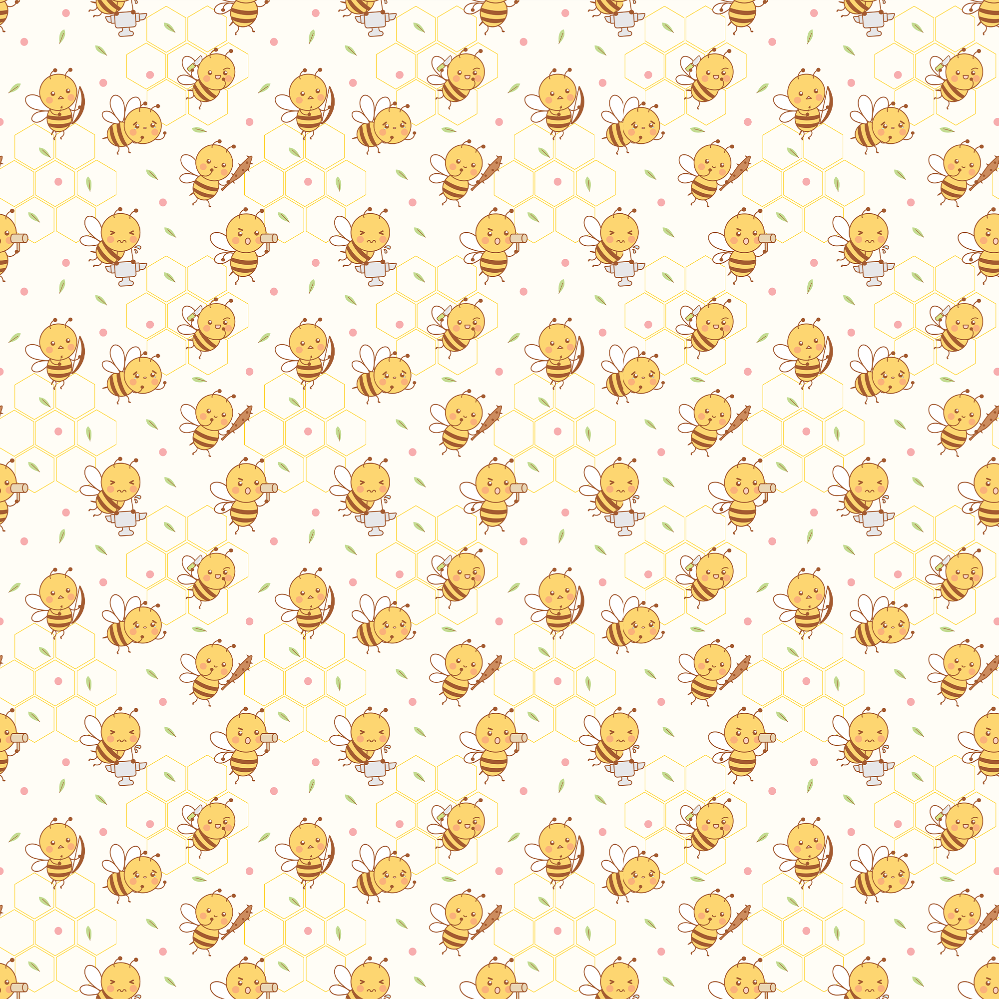 Save the Bees Pattern Design Mousepad Deskmat