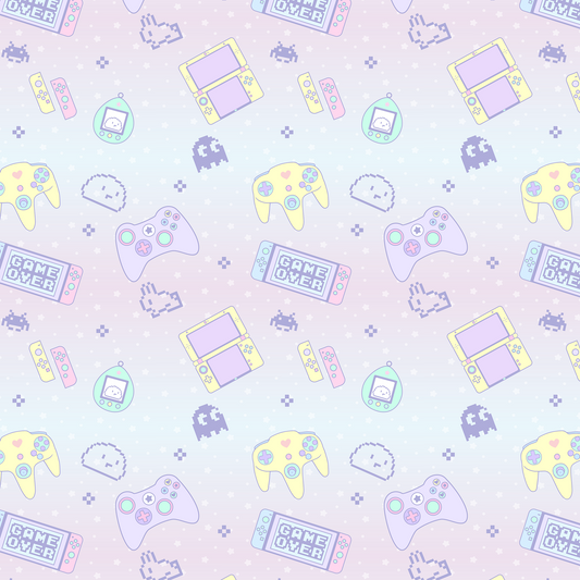 Cute Gaming Pattern Design Mousepad (Blue) Deskmat