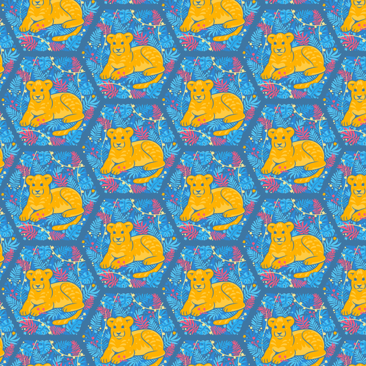 Baby Lion Jungle Pattern Design Mousepad Deskmat