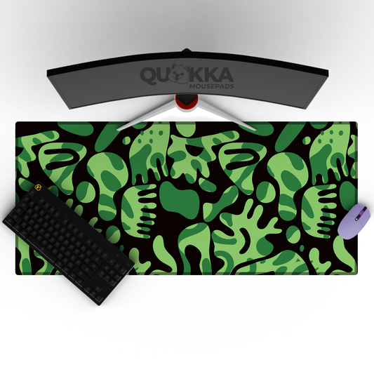 Playful Blobs (Green) Mousepad Deskmat