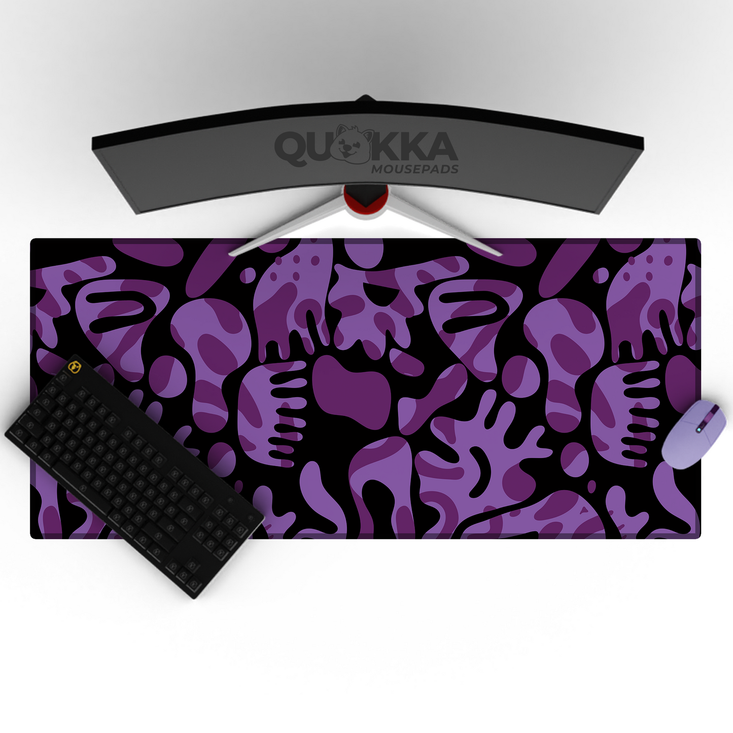 Playful Blobs (Purple) Mousepad Deskmat