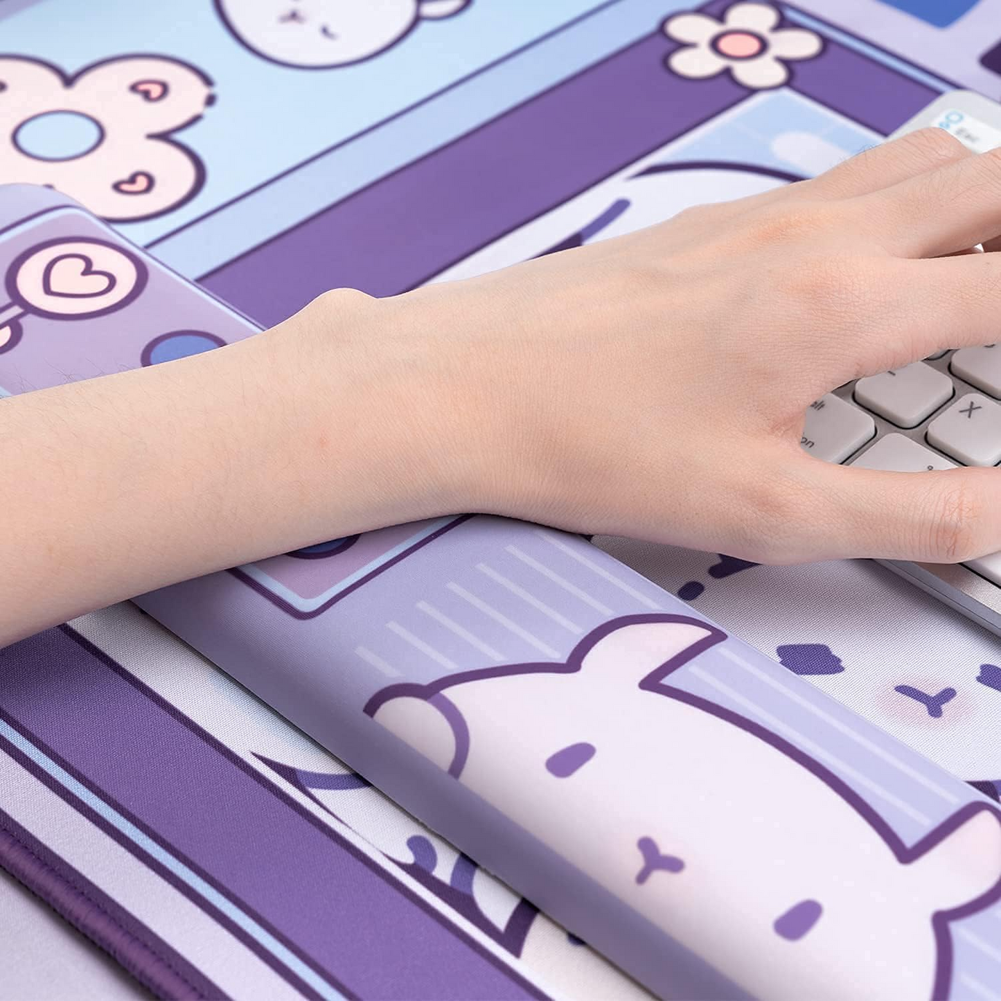 Cute Bunny Claw Machine Design Mousepad 80x40cm (32 x 16 Inches)