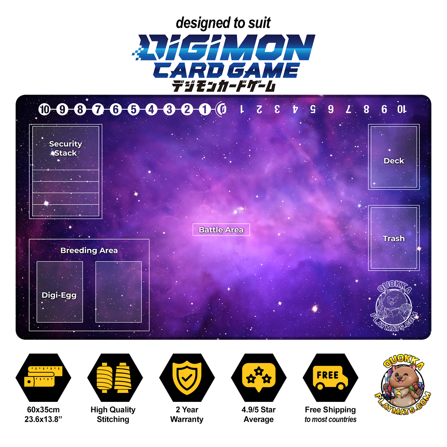 Space Nebula Design - Digimon Quokka TCG Playmat