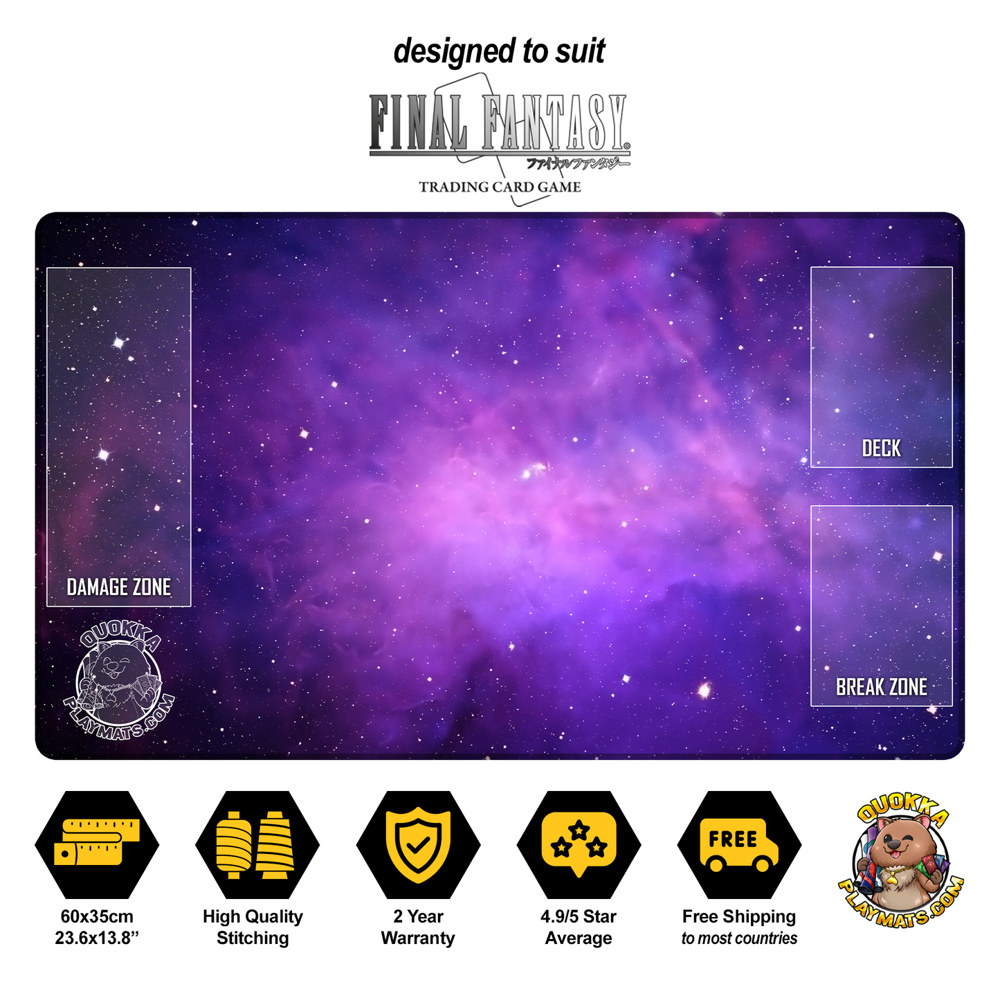 Space Nebula Design - Final Fantasy Quokka TCG Playmat