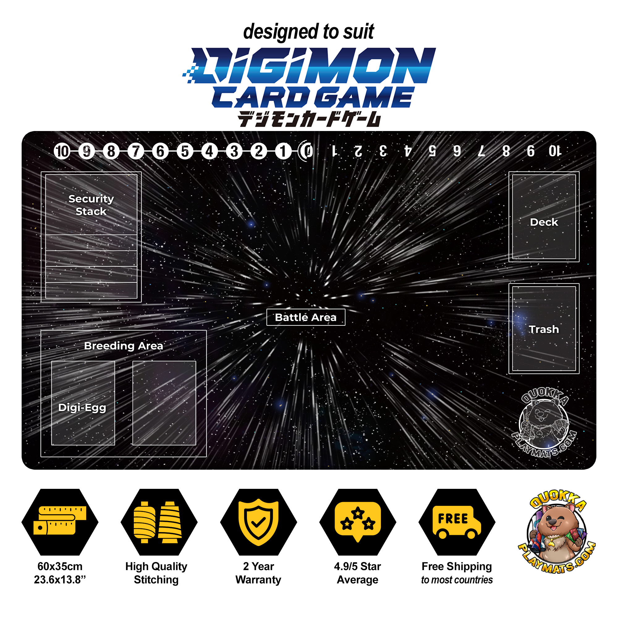 Space Travel Design - Digimon Quokka TCG Playmat