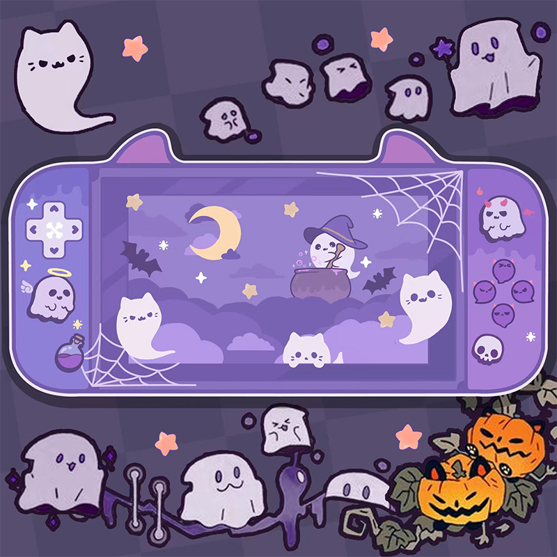 Cute Halloween Ghost Switch Design Mousepad 80x40cm (32 x 16 Inches)