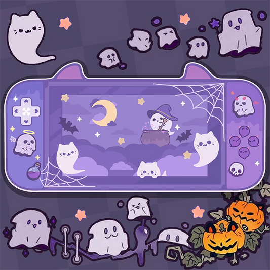 Cute Halloween Ghost Switch Design Mousepad 80x40cm (32 x 16 Inches)