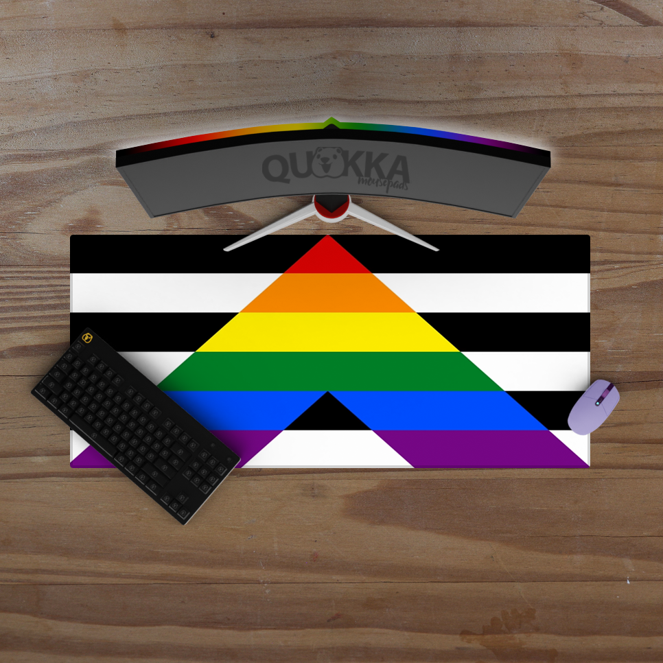 Straight Ally Flag Design Mousepad Deskmat