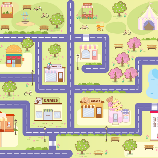 Cute Kids Town Mousepad Deskmat