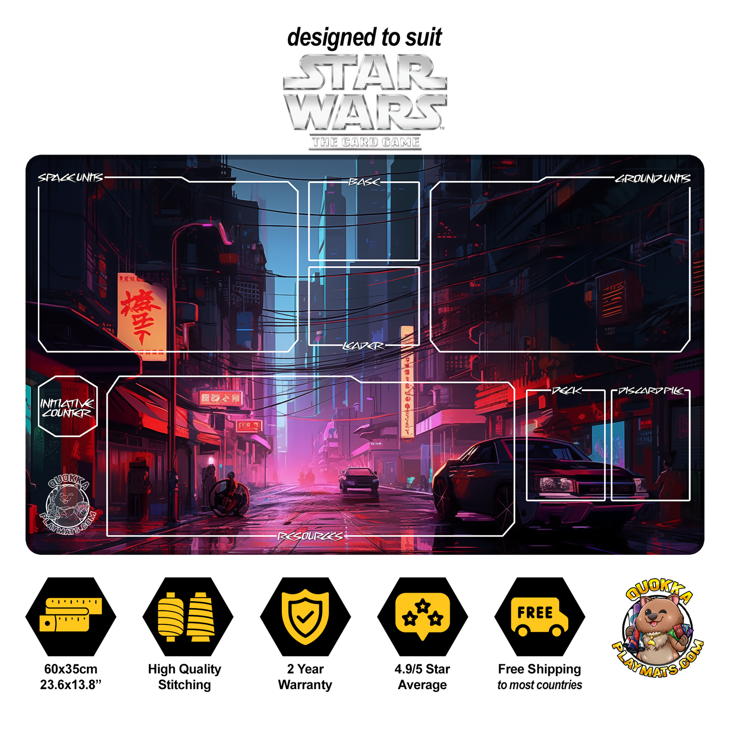 Cyberpunk City Design - Star Wars: Unlimited Quokka TCG Playmat