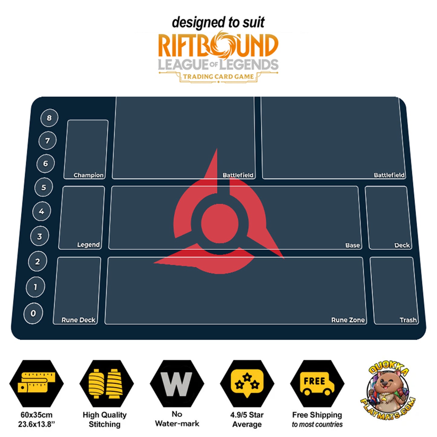 Fury Domain - Riftbound Quokka TCG Playmat