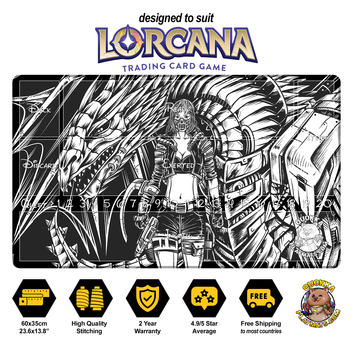 Mecha Dragon Design - Lorcana Quokka TCG Playmat