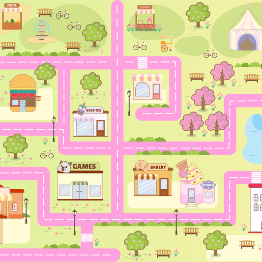 Cute Kids Town Mousepad Deskmat